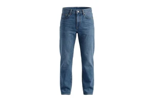 Men Straight Leg Denim Jeans High Waist Regular Fit Midweight Cotton Casual Style Autumn Wear Solid Color Denim Pant