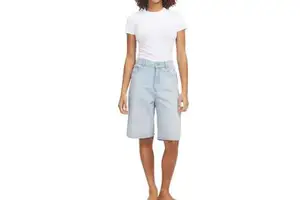 Wholesale Women Denim Shorts Western Style Denim Shorts High Waist Relaxed Shorts Low MOQ Factory