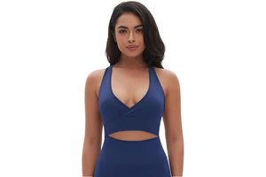 New Seamless Sports Top Solid Color Cross Sexy Back Sports Bra Running Fitness Yoga Wear Women's Bra