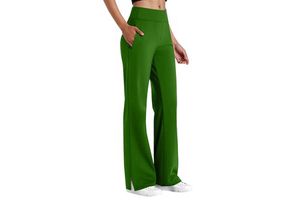 Women’s Seamless Yoga Leggings Flare Pants Elastic High Waist Solid Color Workout Fitness Sports Pants for Women