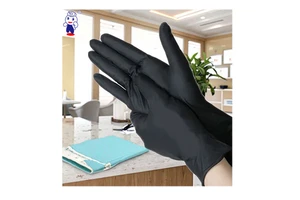 100 Pcs Disposable Black Powder Free Nitrile Touch Screen Dental Examination Gloves 23cm Length Pure Hand Cheap Safety