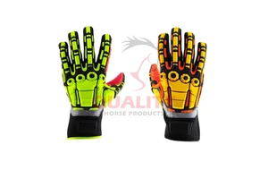 Strong cut proof safety gloves with flexible fit and non slip surface protect hands during industrial and mechanical operations