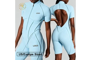 Factory Durable Elastic Soft Sporty Breathable Fashion Clothes Workout Jumpsuit Zip up Quality Active Wear One Piece Jumpsuit