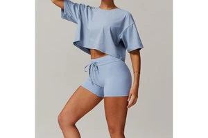 Hot Selling Loose Yoga Top for Women Quick Drying Fitness Top Yoga Gym Fitness Workout Active Clothing