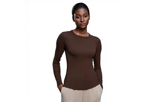 Autumn Spandex/Nylon Fitness Yoga Wear Long-sleeve Skin-friendly Breathable Slimming Tight-fitting Running Sports T-shirt Top