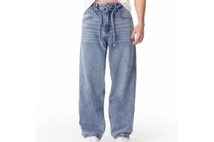 New Retro Casual Men's Jeans American Trend Loose High Street Wide Leg Pants Wash Mid Waist Plus Size Straight Jeans