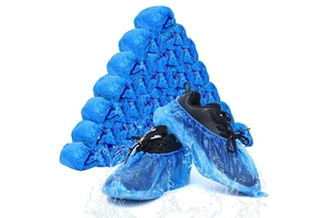 Machine Made Non Woven CE Certified Indoor Outdoor Food Industry Safety Medical Anti Slip Waterproof Disposable CPE Shoe Covers