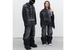 Custom Women's Jeans Suits for Men Jean 2 Piece Denim Co Ord Set Men's Jeans Suits