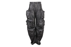 New Fashion Stonewashed Patchwork Cargo Jeans High Street Hip Hop Style Jumpsuit Set for Women Men Wide Leg Autumn Summer Spring