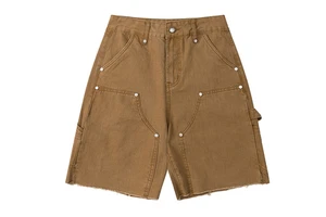 100%cotton Distressed High Quality Summer Ripped Stonewashed Customized logo Vintage Cleanfit Plain Breathable Jean Men's Shorts