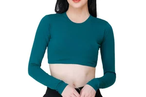 Wholesale High Quality Customizable Breathable Lightweight Spandex/Nylon Full Sleeve Front Logo Quick Dry Women Yoga Tops OEM