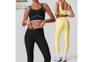 High Demand Custom Quick Dry Running Vest Popular Gym Sport Yoga Wear Contrast Stitch High Impact Sports Bra with Removable Pads