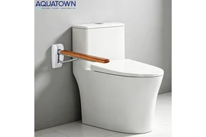 Heavy Duty Foldable Adjustable Toilet Handrail Aluminum Alloy Safety Grab Bar Anti-Slip Nylon Surface For Elderly Bathroom