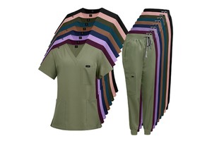 Best Quality Short Sleeve Scrubs Suits Uniforms 4 Way Nurse Hospital Uniforms Jogger Pants Medical Women's Nursing Scrubs Sets