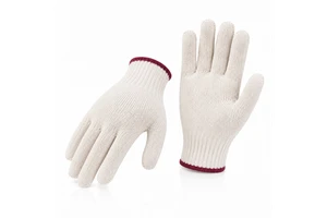Wholesale Bleached White Cotton Safety Gloves Reusable Washable Hand Protection For Warehouse Material Handling Work