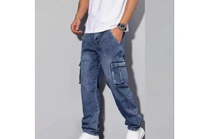 New Arrival Men's Washed Jeans, Cuffed Cargo Pants, Fashion Casual Long Trousers for Men, OEM & ODM Available