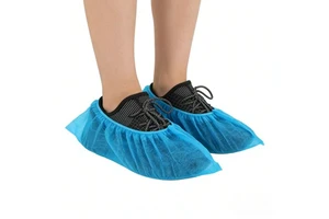 Custom Logo Disposable Non Woven Pp Pe Shoe Covers Clear Pink Blue White Black Purple Medical Safety Protection