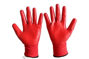 SUNCEND Wholesale U3 Liner Red Anti-slip 13 Gauge Nitrile Palm Coated Abrasion Resistant Safety Work Gloves