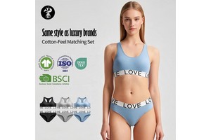 Custom Women's Sport Suit Comfortable Yoga Bra Bikini Panties Seamless Gathering Underwear With Print Solid Pattern 2 Piece Sets
