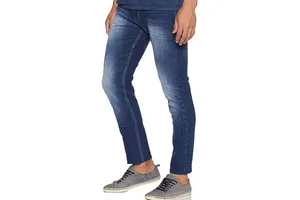 Custom Fashion High Quality Plus Size Men's Jeans Straight Slim Fitted Stretch Summer Autumn Denim Pant Breathable 100% Cotton