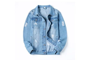 Men's Winter Denim Jacket Knitted Waterproof Windproof Breathable Eco-Friendly Reversible Front