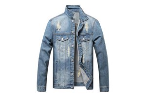 Best Selling Men's Denim Jackets Full Sleeves Comfortable Button Design Stand Front Reversible Eco-Friendly Casual Winter Wear