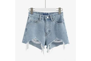 Latest Quality Women's High Waist Breathable Washed Eco-Friendly Denim Shorts 2022 Hot Stretch Flowers Quick Dry