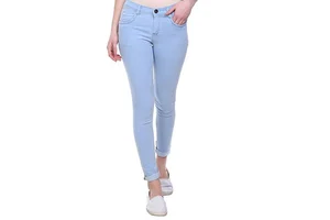 High Quality Casual Wear Women Jeans Pants Solid Color Top Selling Women Jeans Pants For Adult