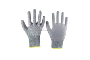 Industrial Grade Coated Hppe Cut Resistant Anti-Cutting Safety Work Gloves with PU Palm Dipping Anti-Slip Breathable & Durable