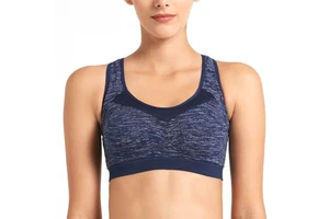Solid Color Plus Size Lightweight Breathable High Support Eco-Friendly Four-Way Stretch Quick Dry Anti-Bacterial Front Sports