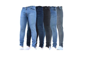 European-style Vintage Slim Fit Washed Denim Men's Pencil Pants-Lightweight Autumn Black