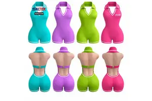 Clothing Manufacturers Summer Women's Set Party Outfit Racerback One Piece Romper Shorts Women's Bodysuits Y2k Sports Jumpsuits