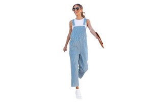 Custom Women Lady Wide Leg Elegant Jeans Grunge Aesthetic Denim Overalls