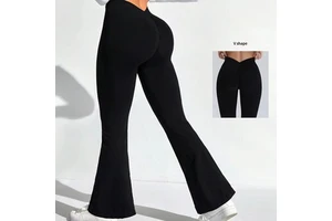 Gym Flared Yoga Leggings Premium Activewear Custom Logo Nylon Spandex High Waist Scrunch Butt Lift Sports Pants