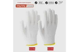 Nylon Reinforced Cotton Gauze Gloves Thickened Anti Slip Wear Resistant Work Safety Gloves Industrial Grade Wholesale