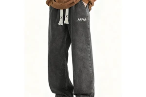 Custom Color Men's Straight Leg Jeans Versatile High-Street Casual Wide-Leg Pants Long Trousers