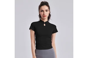 2026 Custom Women's Gym Wear Soft & Comfortable Short Sleeves for Yoga Fitness & Running Plus Size Seamless Top