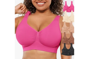 Hexin WHolesale Plus Size T-shirt Bra Women's Comfortable Bralette Wireless Seamless Breathable Unlined Bras For Ladies