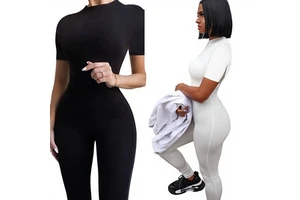 Custom Women's Autumn Skinny Fit Casual Solid Color Sports Workout Jumpsuit with Memory Fabric Breathable Quick Dry Eco-Friendly