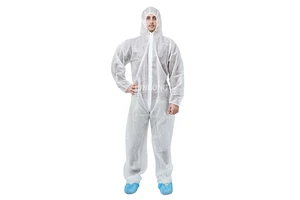 Junlong Disposable Cleanroom Coveralls Anti-Static Waterproof ISO13485 Certified PP 36g Lightweight for Cleanroom Use-Wholesale