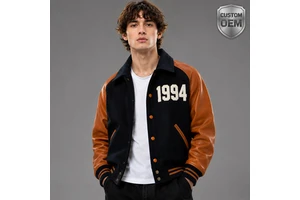 Factory High Quality Cropped Zip Up Vintage PU/Leather Jacket Cotton Quilted Lining Thick Workwear Working Jacket For Men