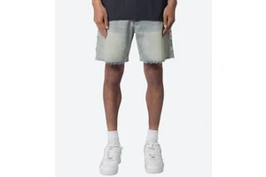 New Design Fashion Men's Vintage Blue Outer Seam Gemstone Trims Denim Shorts