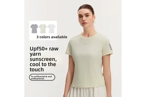 Quick-drying Casual Short-sleeve Nylon/spandex Sports Top for Running Fitness Yoga; Womens Cooling T-shirt UV Summer