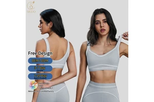 Custom High-Impact Sports Bra Buttery Soft Spandex Yoga Tank Top Deep U Back Barely Anti-Shock Side Support Gym Yoga Workout Bra