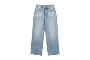 2025 Men's Casual Retro Straight Stretch Large Size Long Jeans American Washed Denim With Summer Quality Mid Waist Vintage Style