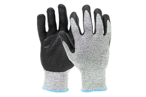 Nitrile Foam Coated with Dots Anti Cut Industrial Grip Safety Working Gloves EN388 ANSI A3