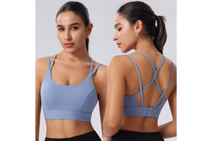 Wholesale Women Sports Running Bra Cross Back Hook High Impact Shockproof Gym Fitness yoga top Bra Sport For Ladies