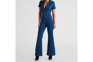 Wholesales Distribution Women's Jeans | Wholesales Flare Denim Jumpsuit | Custom Women's Jeans Suit