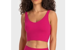 Women Workout Training Bra V Neck U Back Sports Fitness Tank Top Gym Yoga Wear Bra Active Wear Removable Bra Pads
