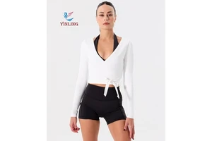 New Long Sleeve Blouse Yoga Top for Women Skin-Friendly Slim Fit Pilates High-End Fitness Shirt Sports Cover-Up Athletic Wear